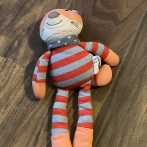 Striped Plush Toy with Scarf